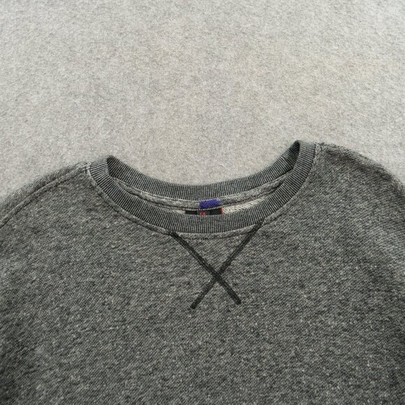 Jared Lang Sweater Mens Large Gray Pullover Knit Crew Neck Elbow Patches - Picture 3 of 13